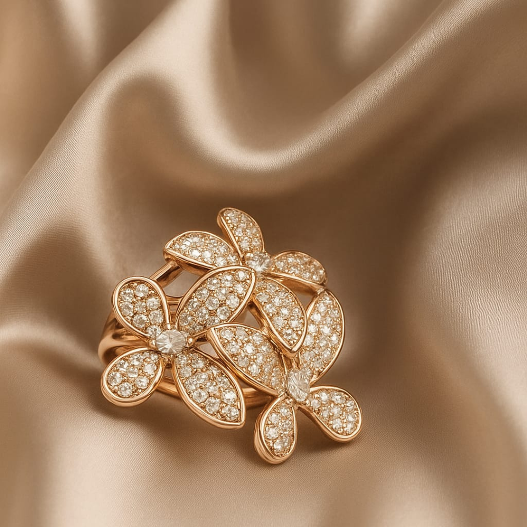 Elegant Diamond Floral Ring