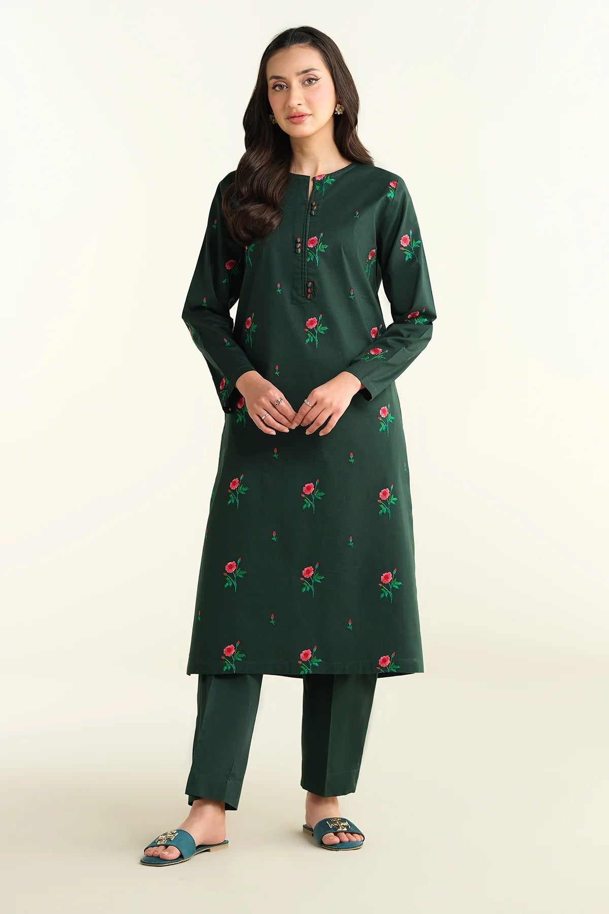 2 Piece - Embroidered summer dress for women