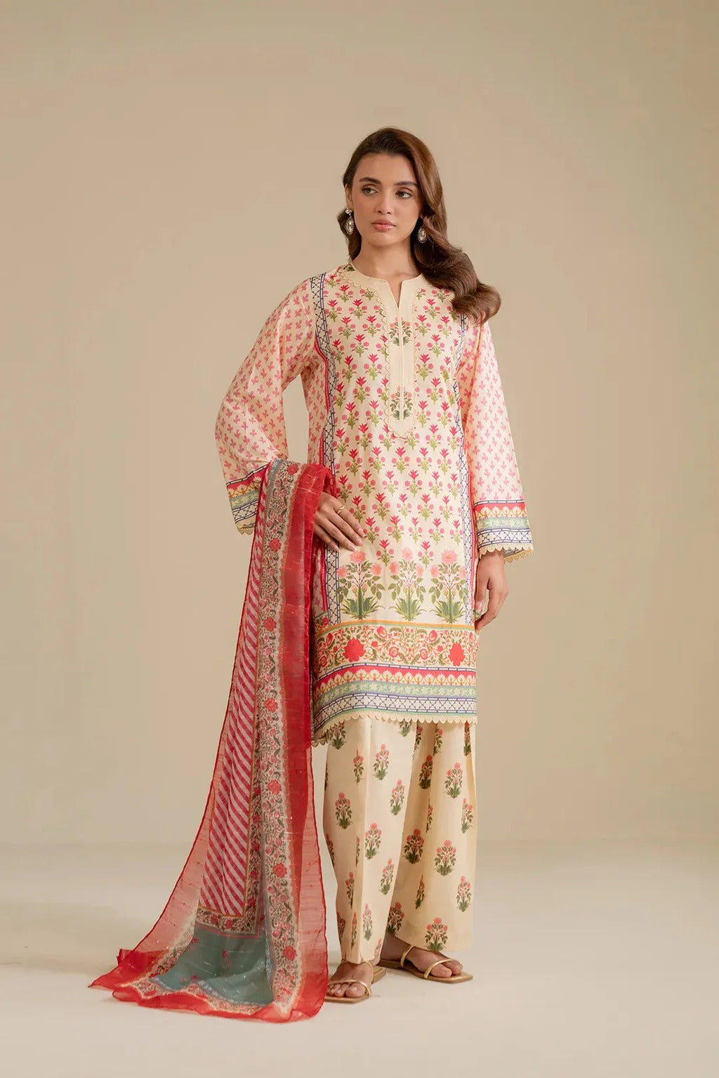 3-piece printed dress for women