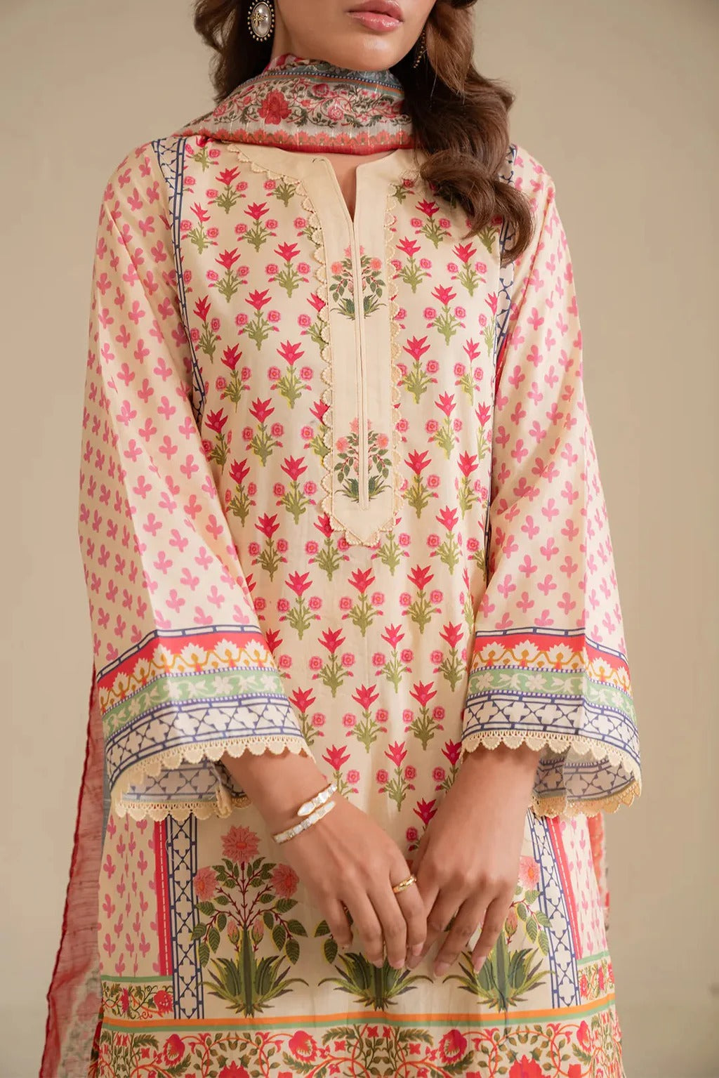 3-piece printed dress for women