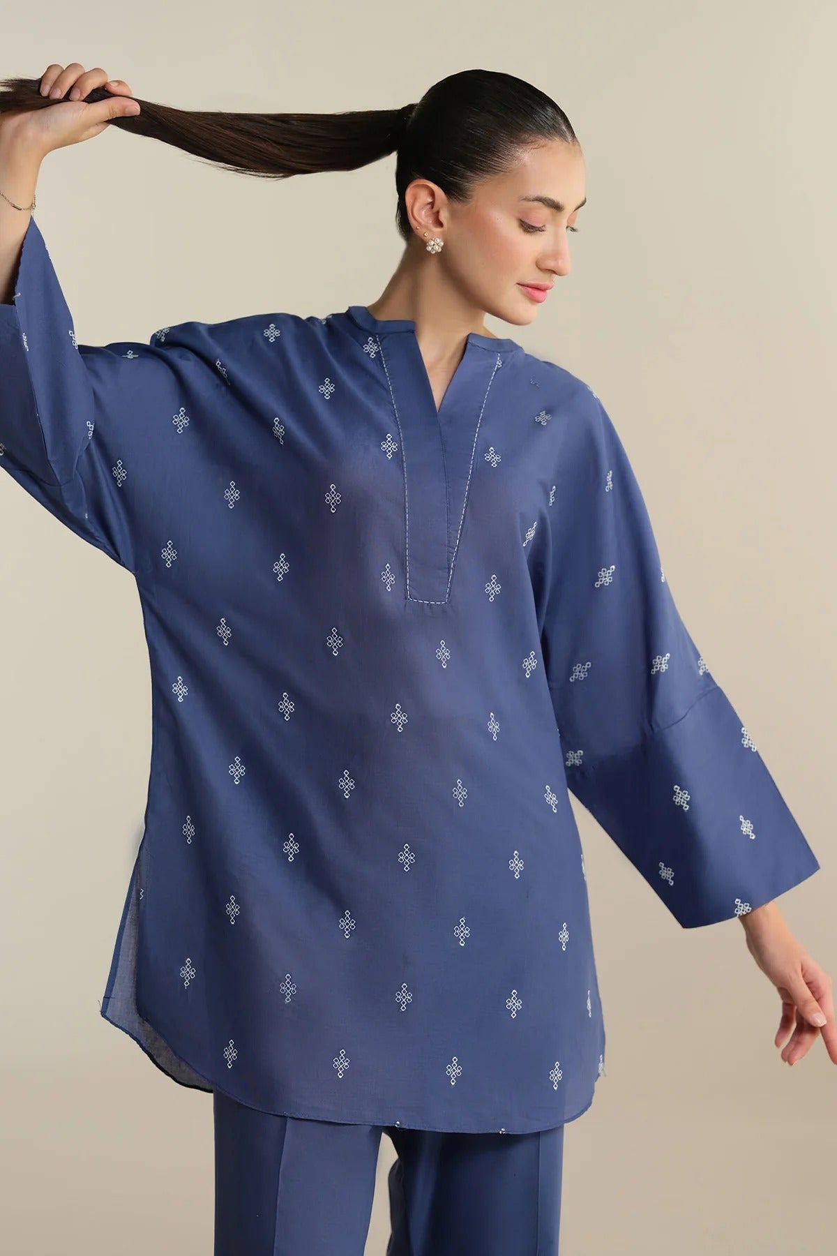 2-piece emroided summer dress for women