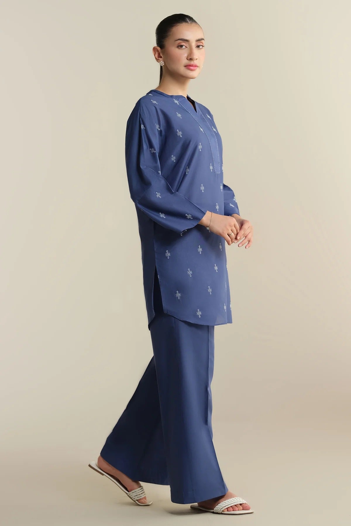 2-piece emroided summer dress for women